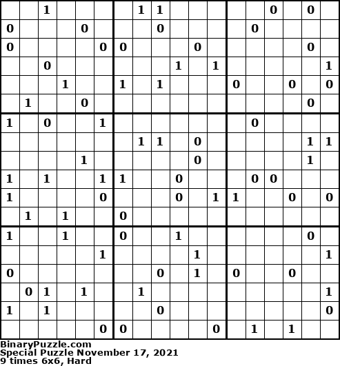 Binary Puzzle